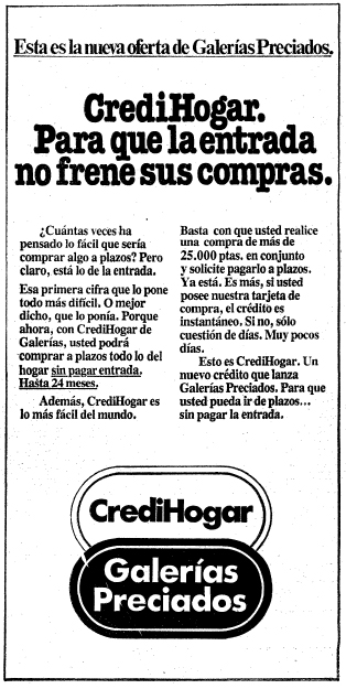 CrediHogar. Para que la entrada no frene tus compras.