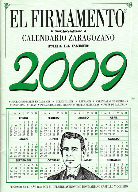 "El Firmamento" Calendario Zaragozano para la pared Calendario Zaragozano para la pared.